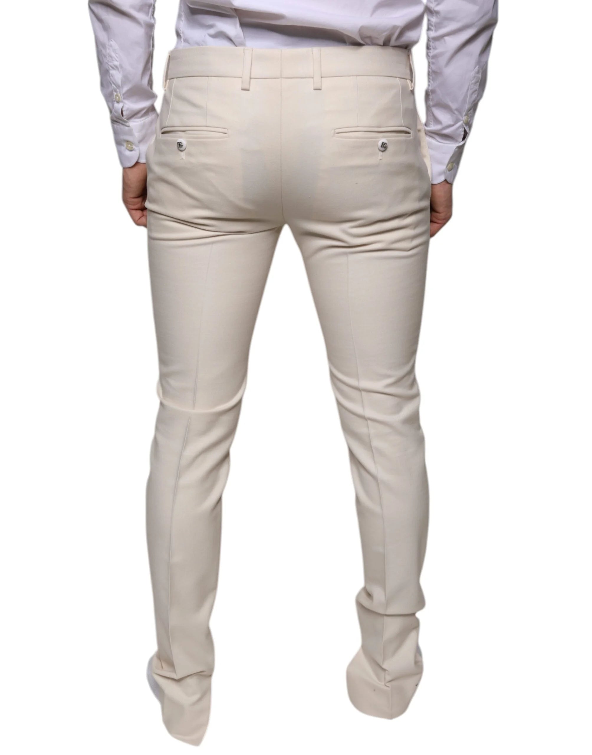 Dolce & Gabbana Off White Chino Wool Skinny Pants - IT48 | M - Chinos