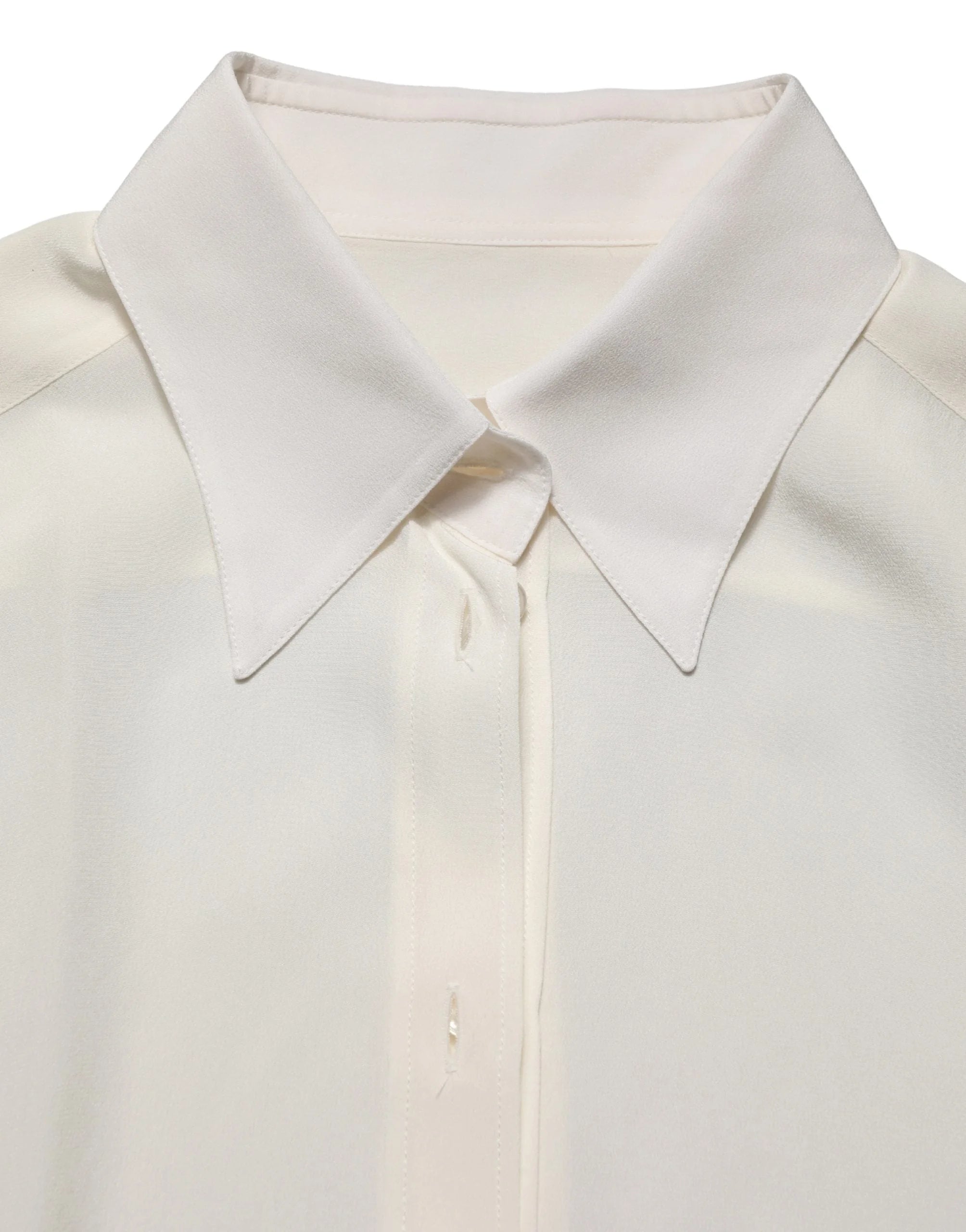 Dolce & Gabbana Off White Kraglångärmad Blus - IT42|M