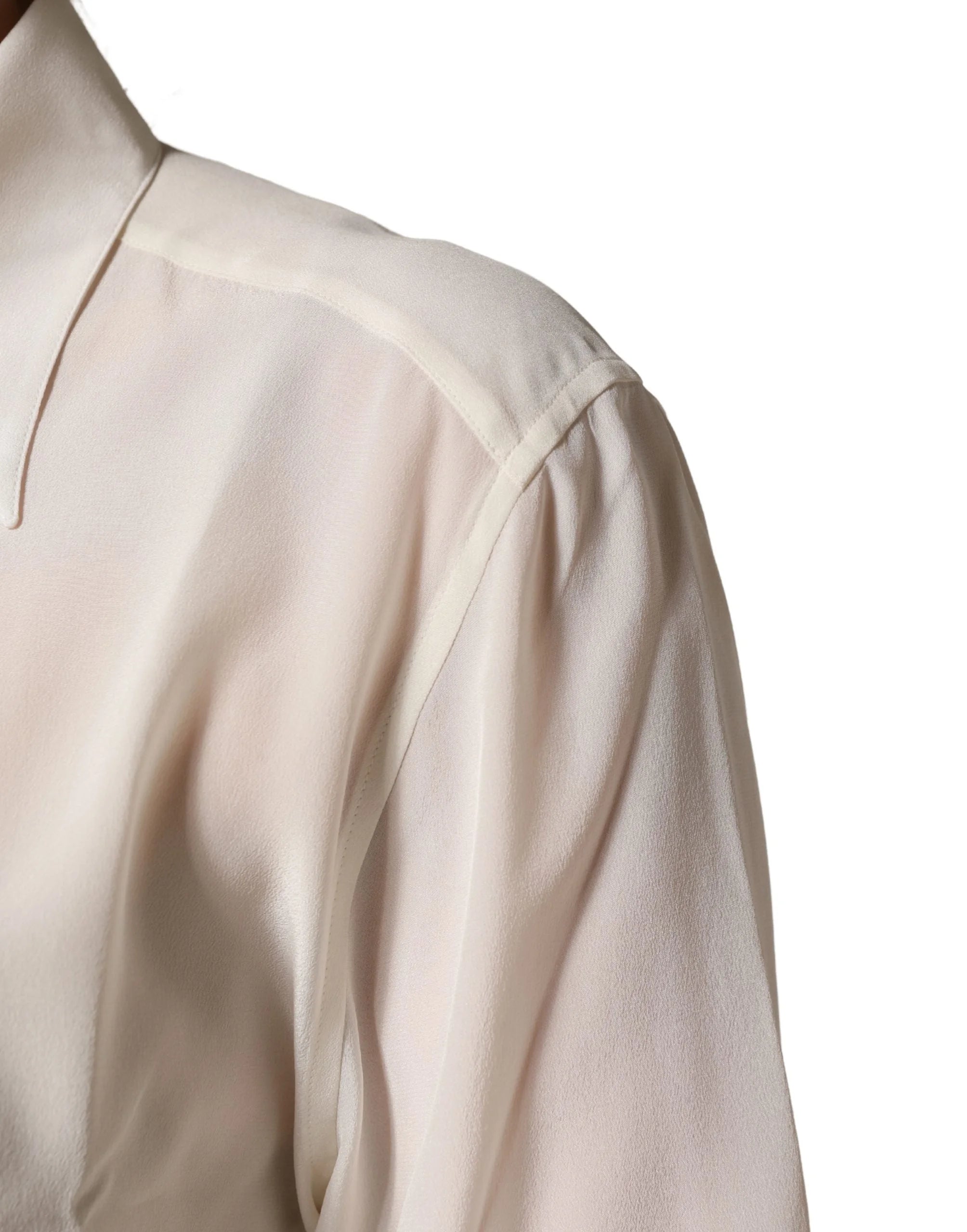 Dolce & Gabbana Off White Kraglångärmad Blus - IT42|M