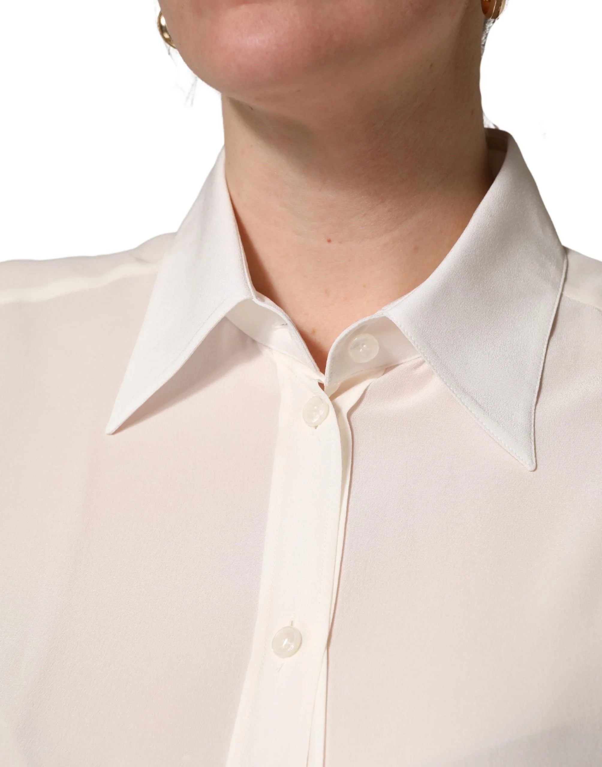 Dolce & Gabbana Off White Kråtröja med långa ärmar