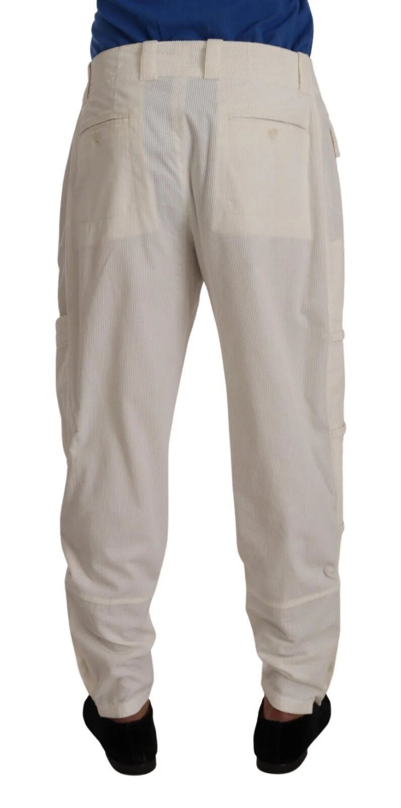 Dolce & Gabbana Off White Cotton Corduroy Cargo Pants - IT48 | M - Cargo Pants