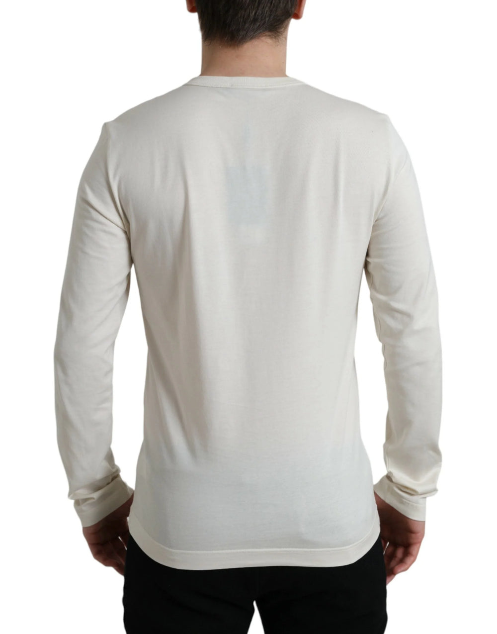 Dolce & Gabbana Off White Cotton Henley Pullover Sweater - IT52 | XL - Sweaters