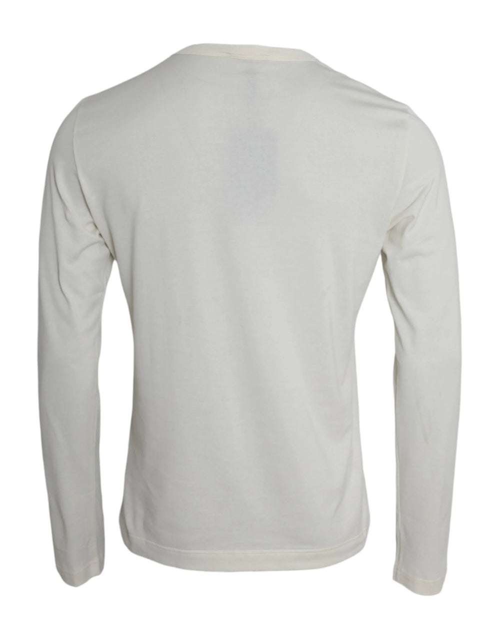 Dolce & Gabbana Off White Cotton Round Neck Pullover Sweater - IT44 | XS - Sweaters