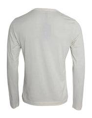 Dolce & Gabbana Off White Cotton Round Neck Pullover Sweater - IT44 | XS - Sweaters