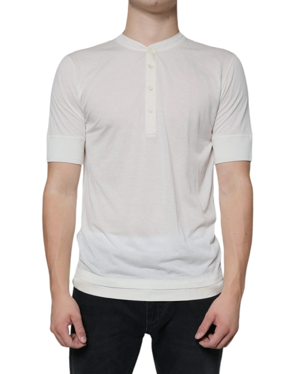 Dolce & Gabbana Off White Cotton Short Sleeves T-shirt - IT44 | XS - T-Shirts