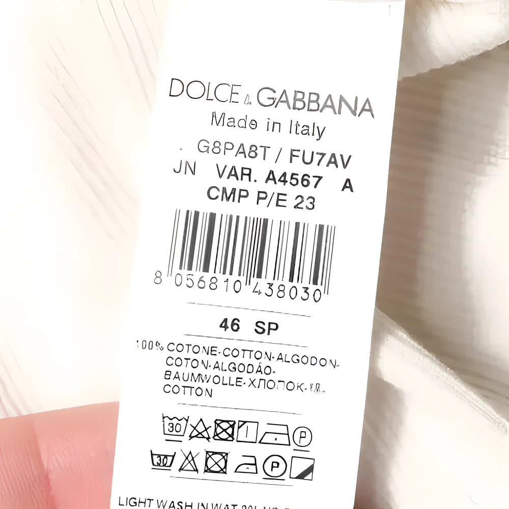 Dolce & Gabbana Off White Cotton Sleeveless Round Neck Tank T-shirt - IT46 | S - Tank Tops