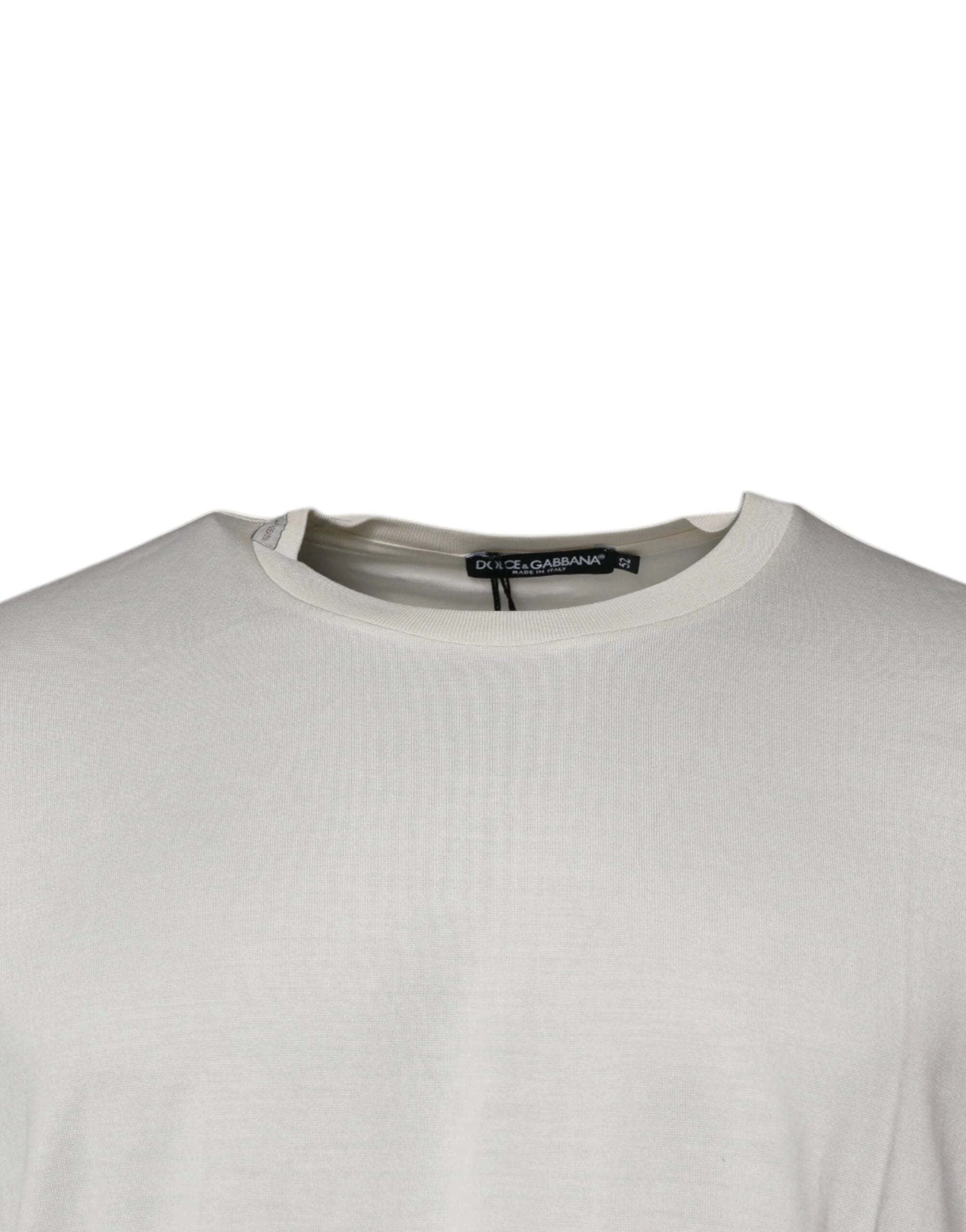 Dolce & Gabbana Off White Crew Neck Short Sleeve T-shirt - IT52 | XL - T-Shirts