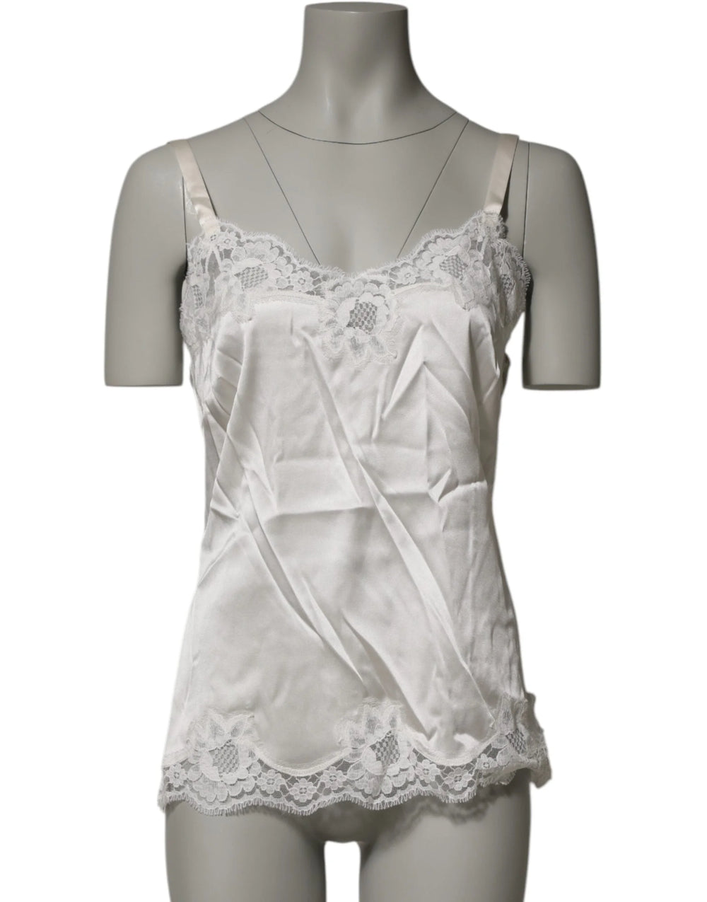 Dolce & Gabbana Off White Floral Lace Tank Lingerie Top Underwear - IT3 | M - Camisoles