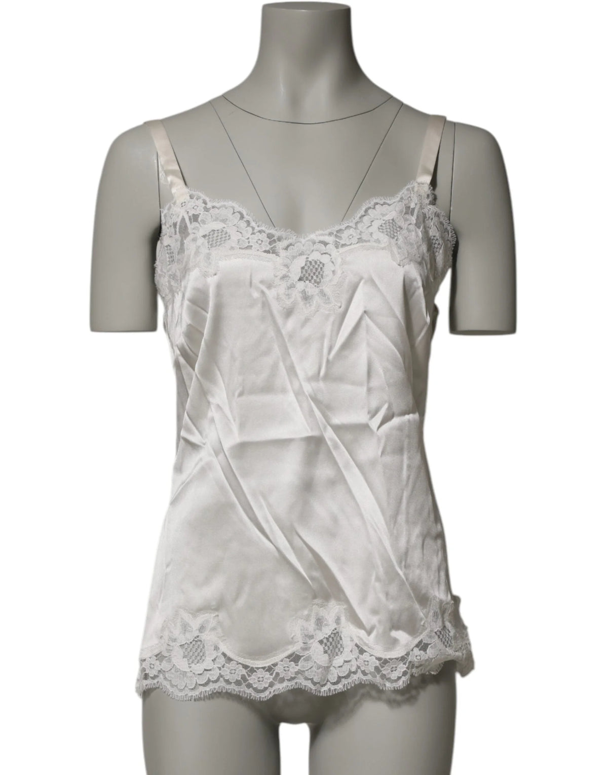 Dolce & Gabbana Off White Floral Lace Tank Lingerie Top Underwear - IT3 | M - Camisoles