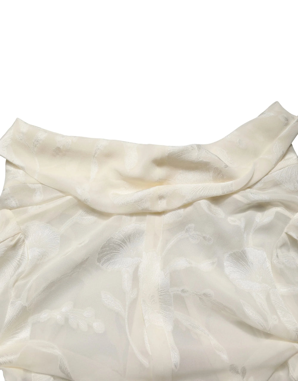 Blouse Dolce & Gabbana Blanc Crème Floral Transparente en Soie - IT40|S