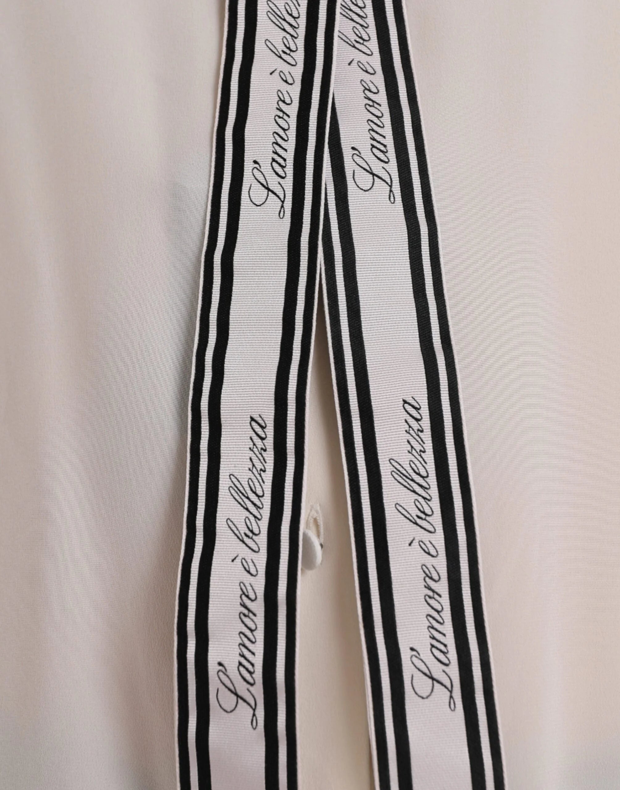 Dolce & Gabbana Off White Long Sleeve Button Down Blouse Top - IT46|XL - Blouses