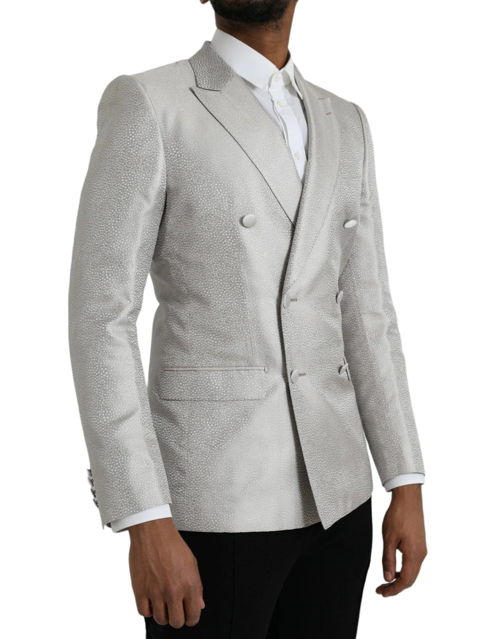 Dolce & Gabbana Off White MARTINI Double Breasted Coat Blazer - IT46 | S - Sport Jackets