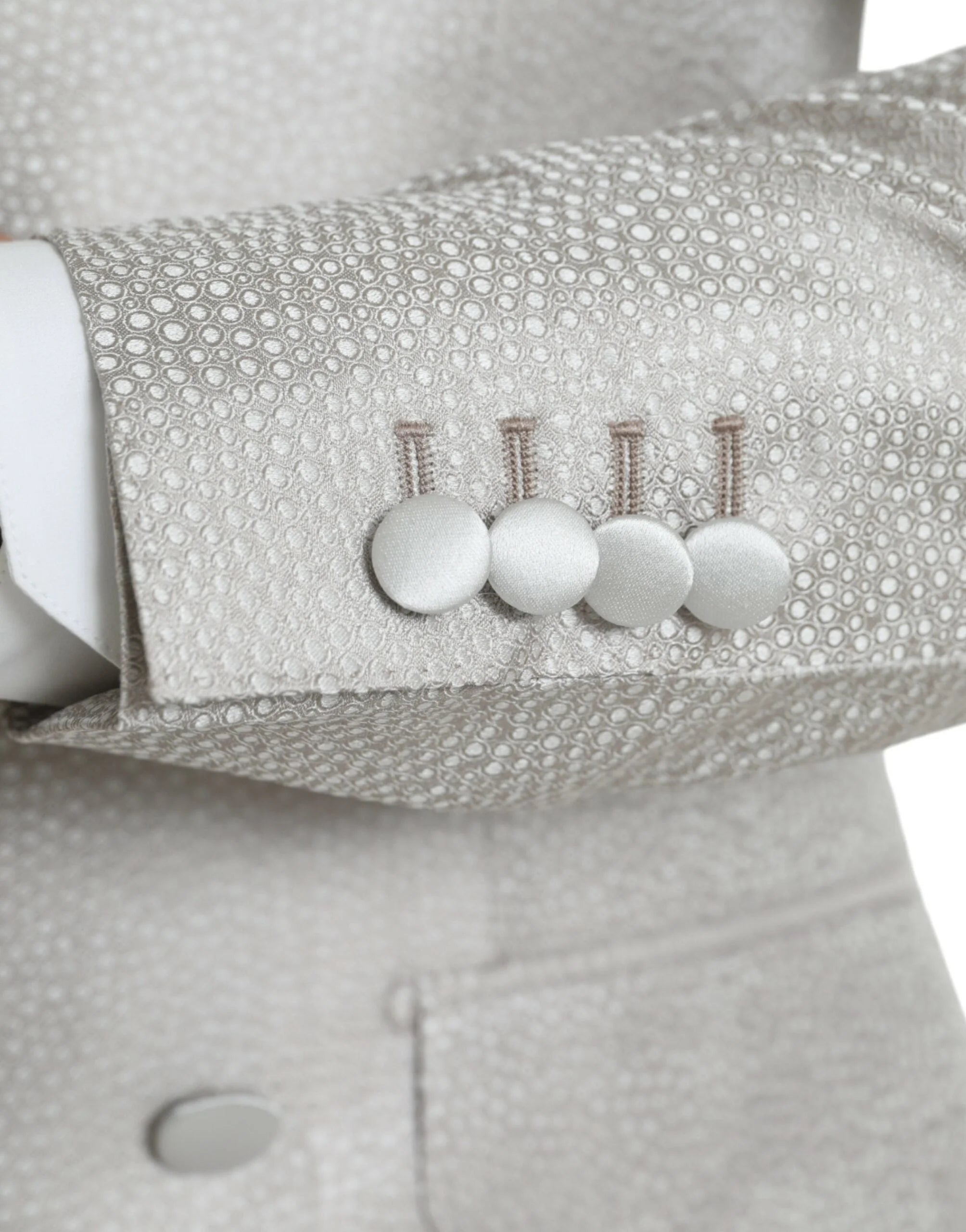 Dolce & Gabbana Off White MARTINI Double Breasted Coat Blazer - IT46 | S - Sport Jackets