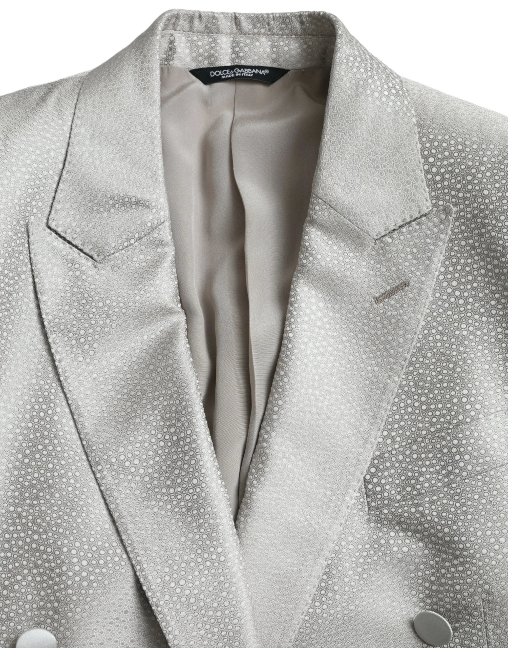 Dolce & Gabbana Off White MARTINI Double Breasted Coat Blazer - IT46 | S - Sport Jackets