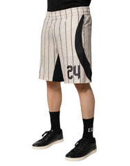 Dolce & Gabbana Off White Polyester DG Logo Sweatshorts Shorts - IT48 | M - Bermudas