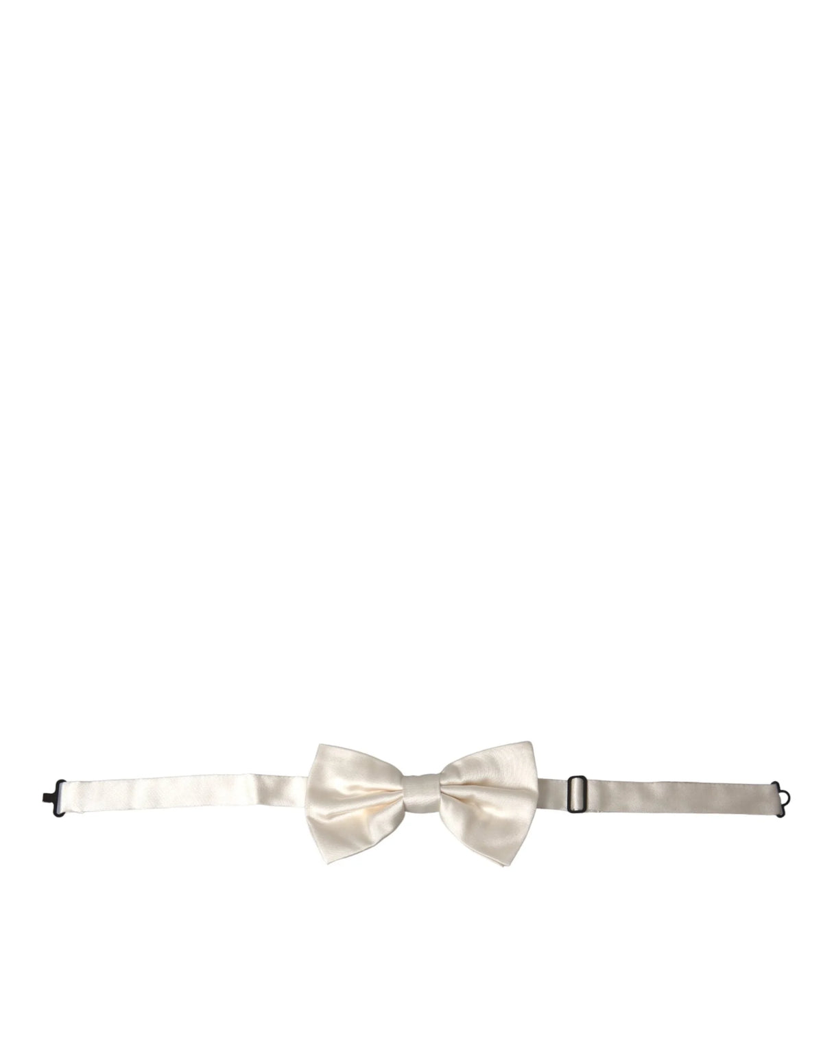 Dolce & Gabbana Off White Silk Adjustable Neck Men Bow Tie - Neckties
