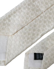 Dolce & Gabbana Off White Silk Adjustable Necktie Men Tie - Neckties