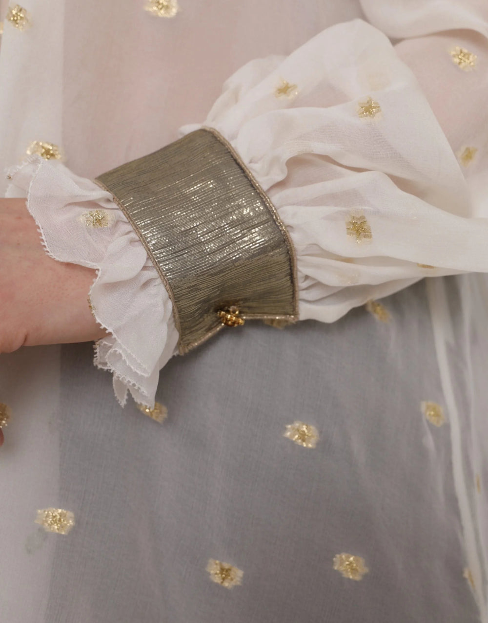 Dolce & Gabbana Off White Silk Blend Ascot Collar Blouse Top - IT42|M - Blouses