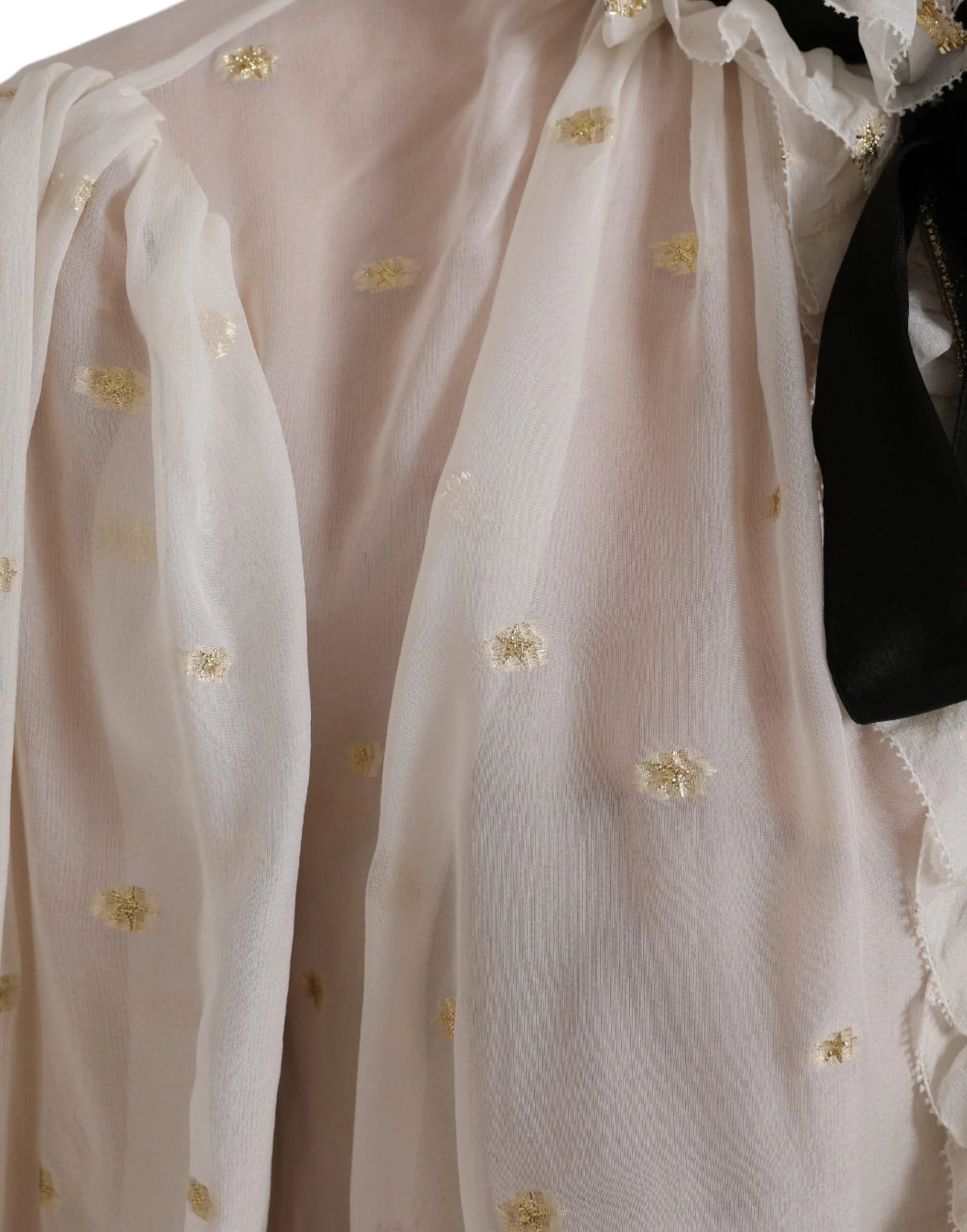 Dolce & Gabbana Off White Silk Blend Ascot Collar Blouse Top - IT42|M - Blouses