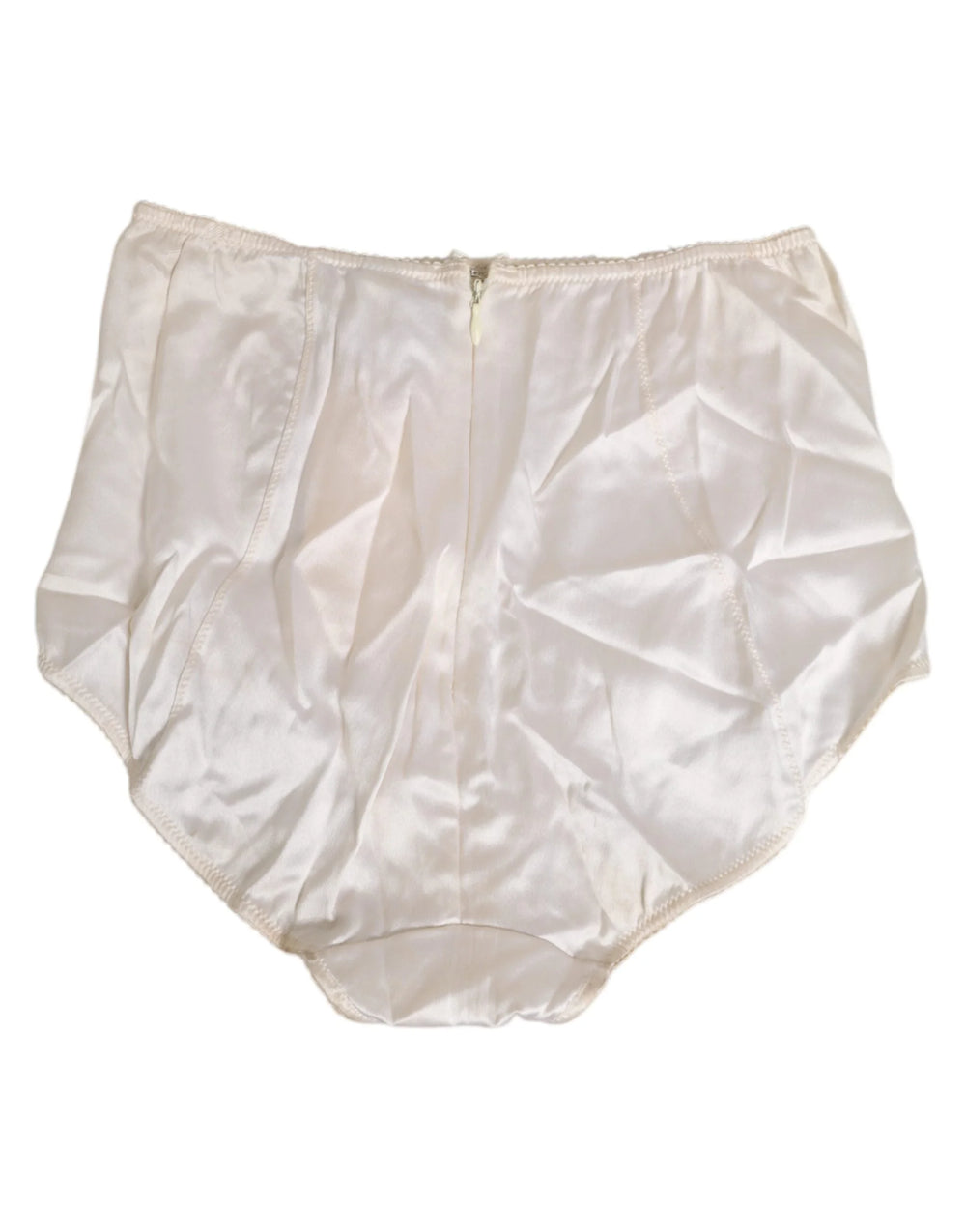 Dolce & Gabbana Off White Silk High Waist Girdle Panty Underwear - IT2 | S - High Waisted Briefs