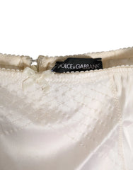 Dolce & Gabbana Off White Silk High Waist Girdle Panty Underwear - IT2 | S - High Waisted Briefs