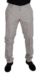 Dolce & Gabbana Off White Silk Mid Waist Chino Pants - IT54 | XL - Chinos
