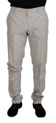 Dolce & Gabbana Off White Silk Mid Waist Chino Pants - IT54 | XL - Chinos