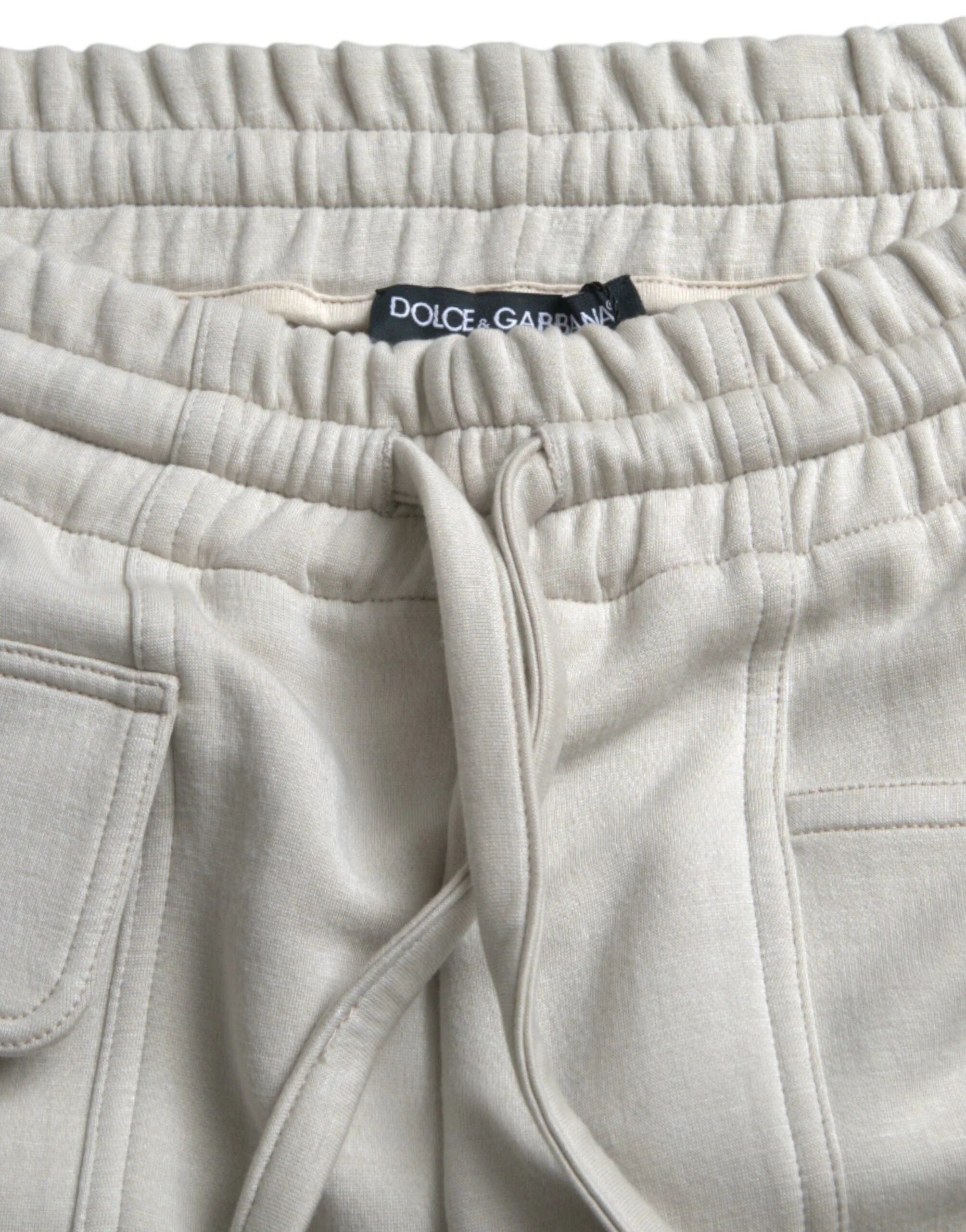 Dolce & Gabbana Off White Viscose Cargo Jogger Sweatpants Pants - IT48 | M - Joggers