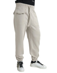 Dolce & Gabbana Off White Viscose Cargo Jogger Sweatpants Pants - IT48 | M - Joggers