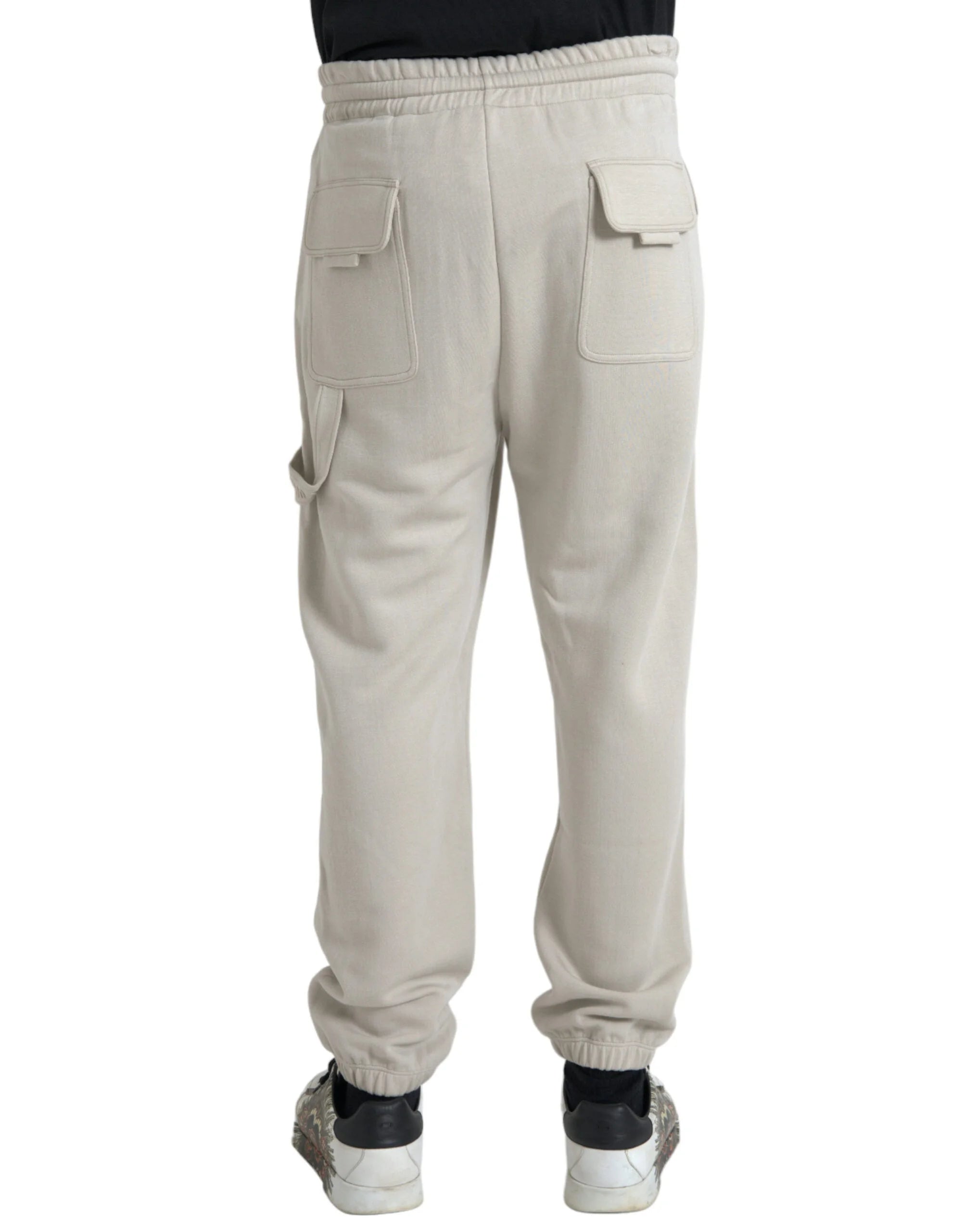 Dolce & Gabbana Off White Viscose Cargo Jogger Sweatpants Pants - IT48 | M - Joggers