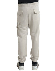 Dolce & Gabbana Off White Viscose Cargo Jogger Sweatpants Pants - IT48 | M - Joggers