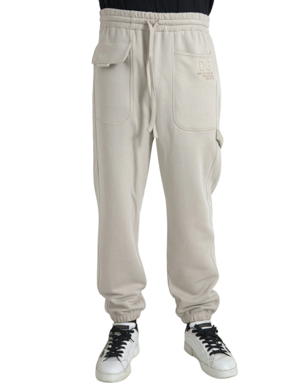 Dolce & Gabbana Off White Viscose Cargo Jogger Sweatpants Pants - IT48 | M - Joggers