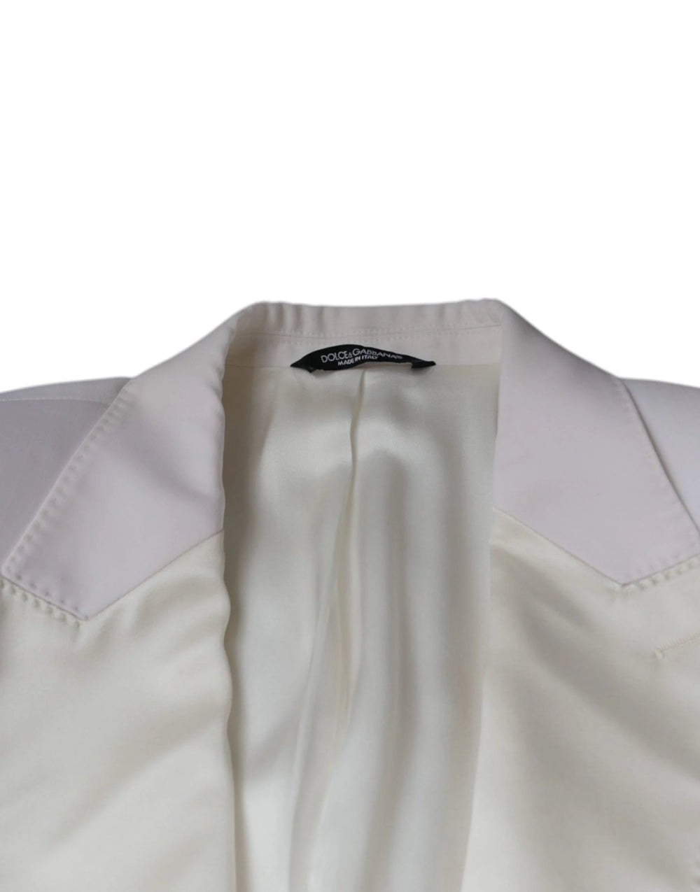 Dolce & Gabbana Off White Wool Single Breasted Dress Blazer - IT46 | S - Sport Jackets
