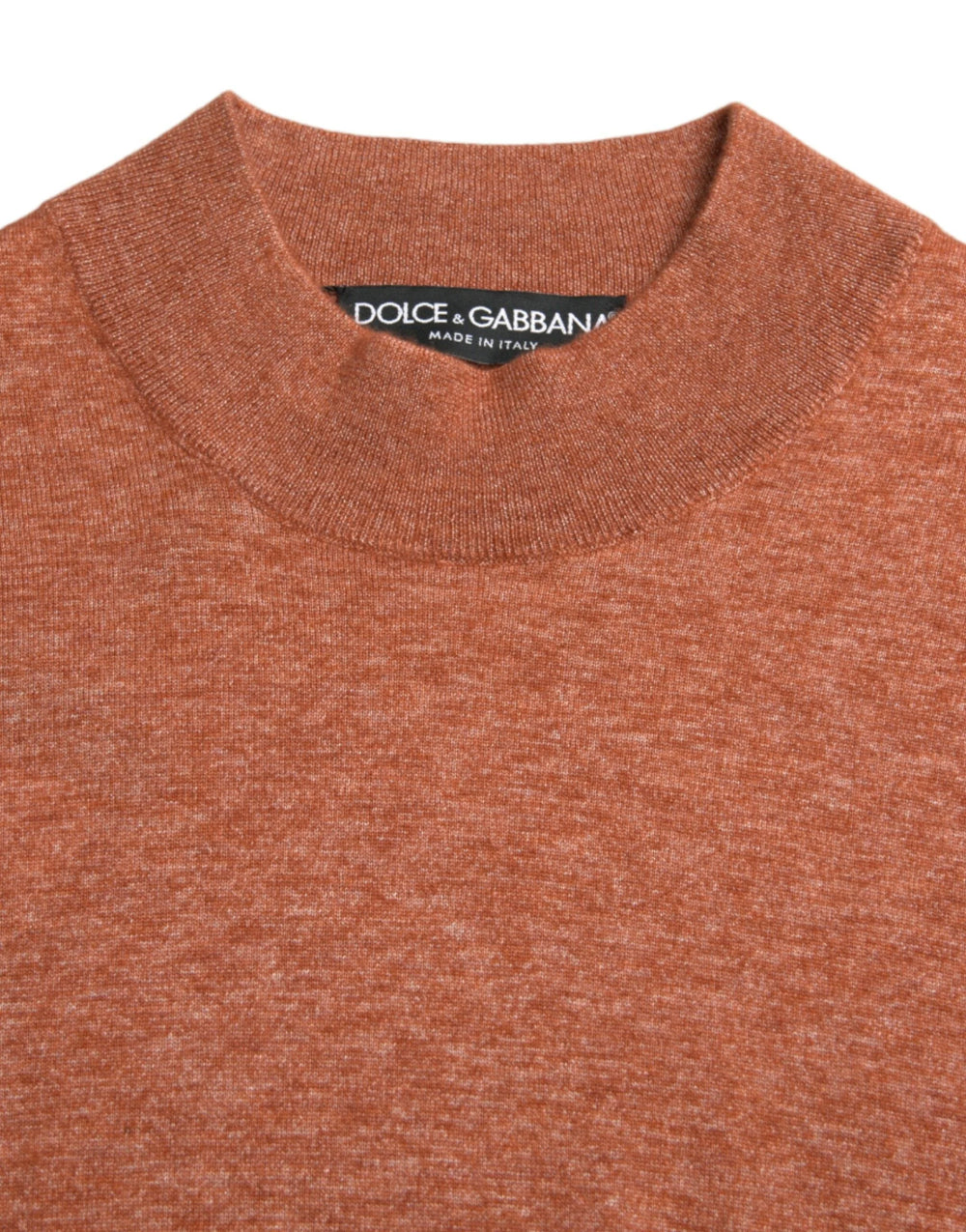 Dolce & Gabbana Orange Cashmere Crew Neck Pullover Sweater - IT48 | M - Sweaters