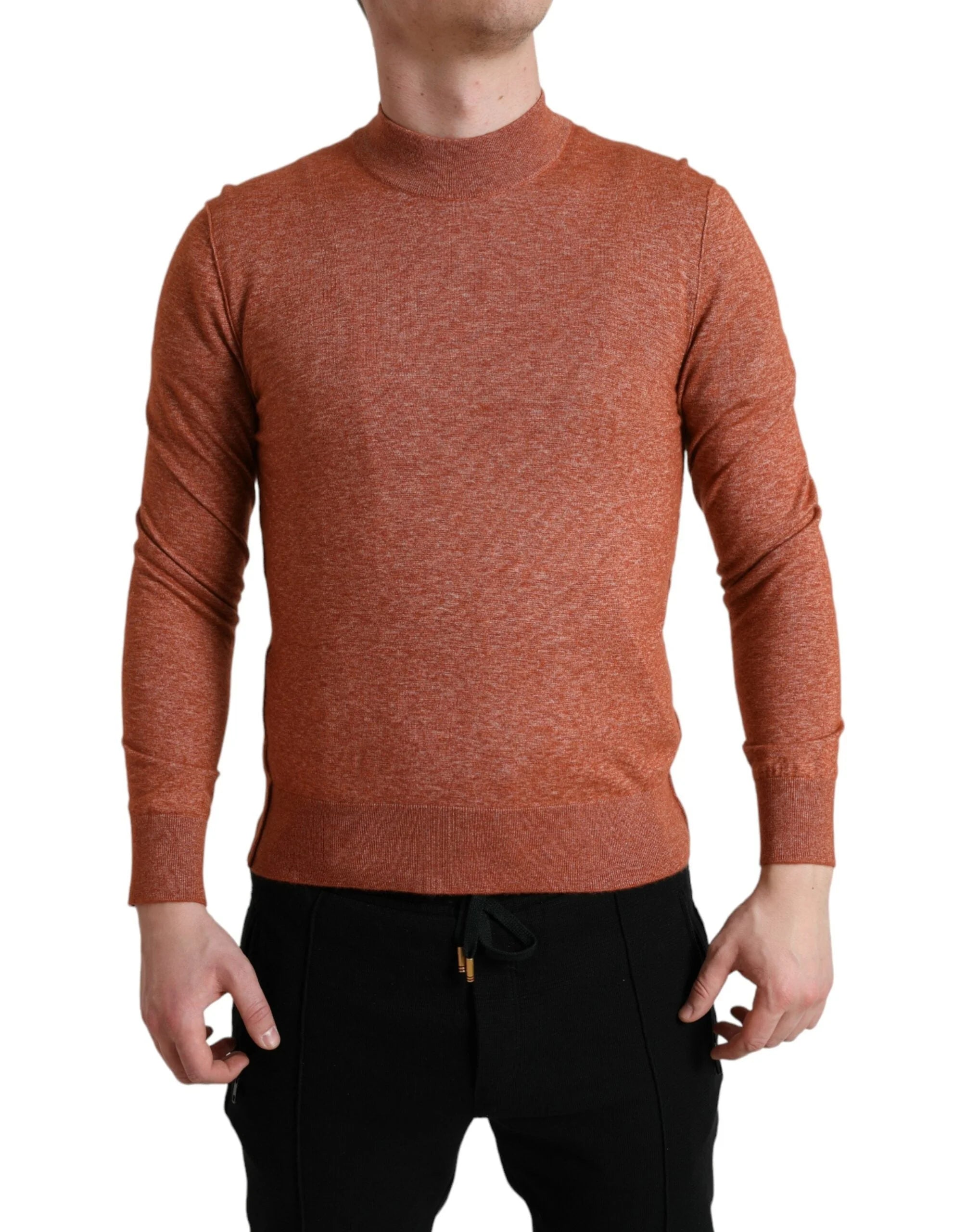 Dolce & Gabbana Orange Cashmere Crew Neck Pullover Sweater - IT48 | M - Sweaters
