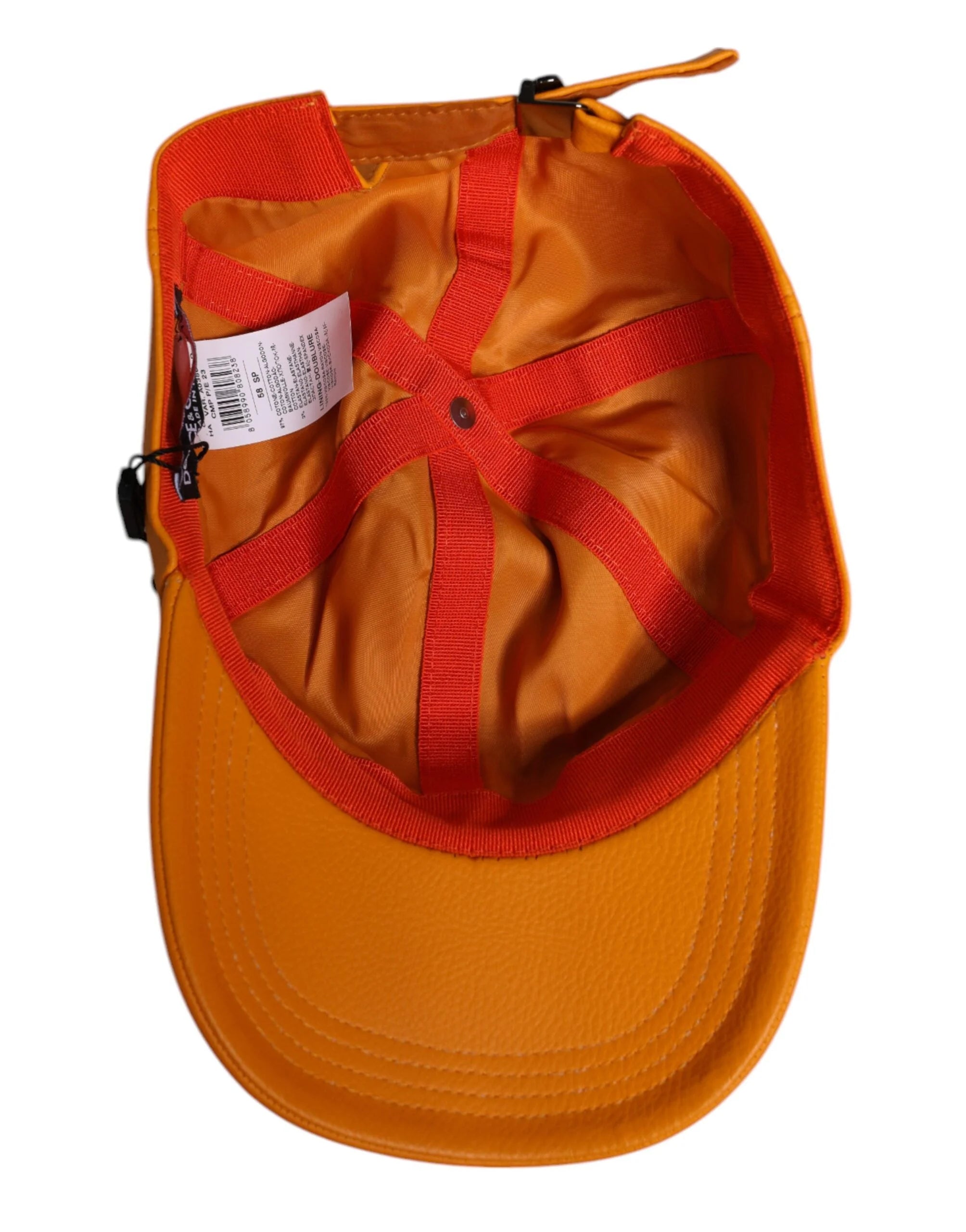 Dolce & Gabbana Orange Cotton 6 Panels Baseball Cap - 58 cm|M - Baseball Caps