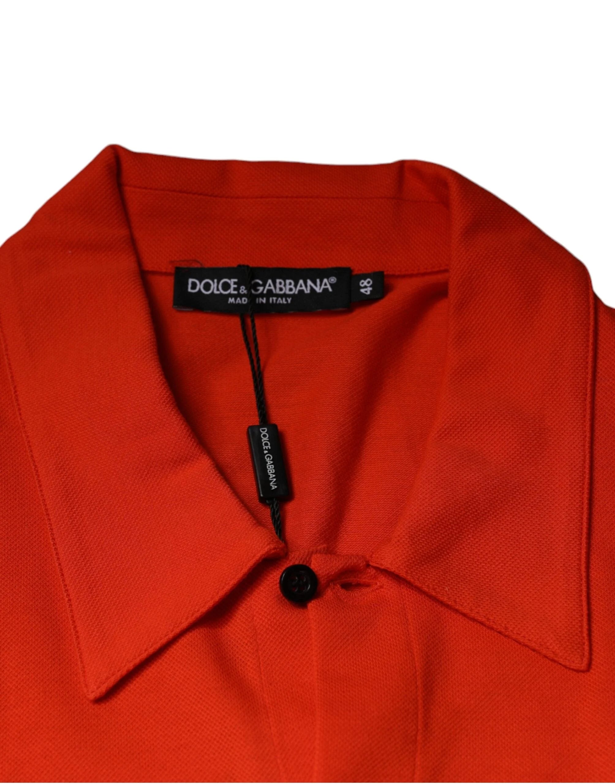 Dolce & Gabbana Orange Cotton Button Down Casual Polo Shirt - Polos