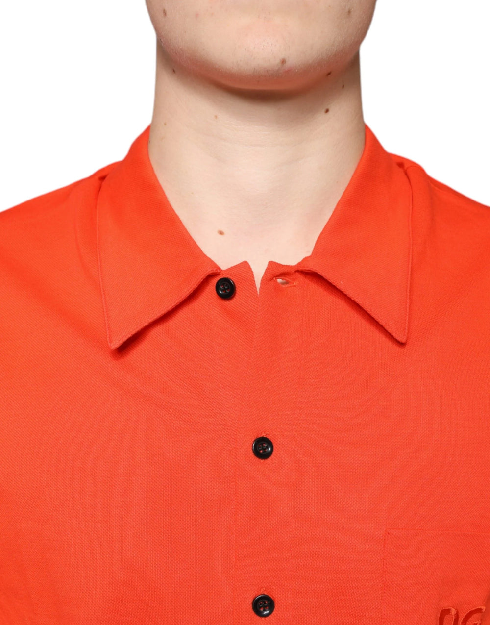 Dolce & Gabbana Orange Cotton Button Down Casual Polo Shirt - Polos
