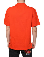 Dolce & Gabbana Orange Cotton Button Down Casual Polo Shirt - Shirts
