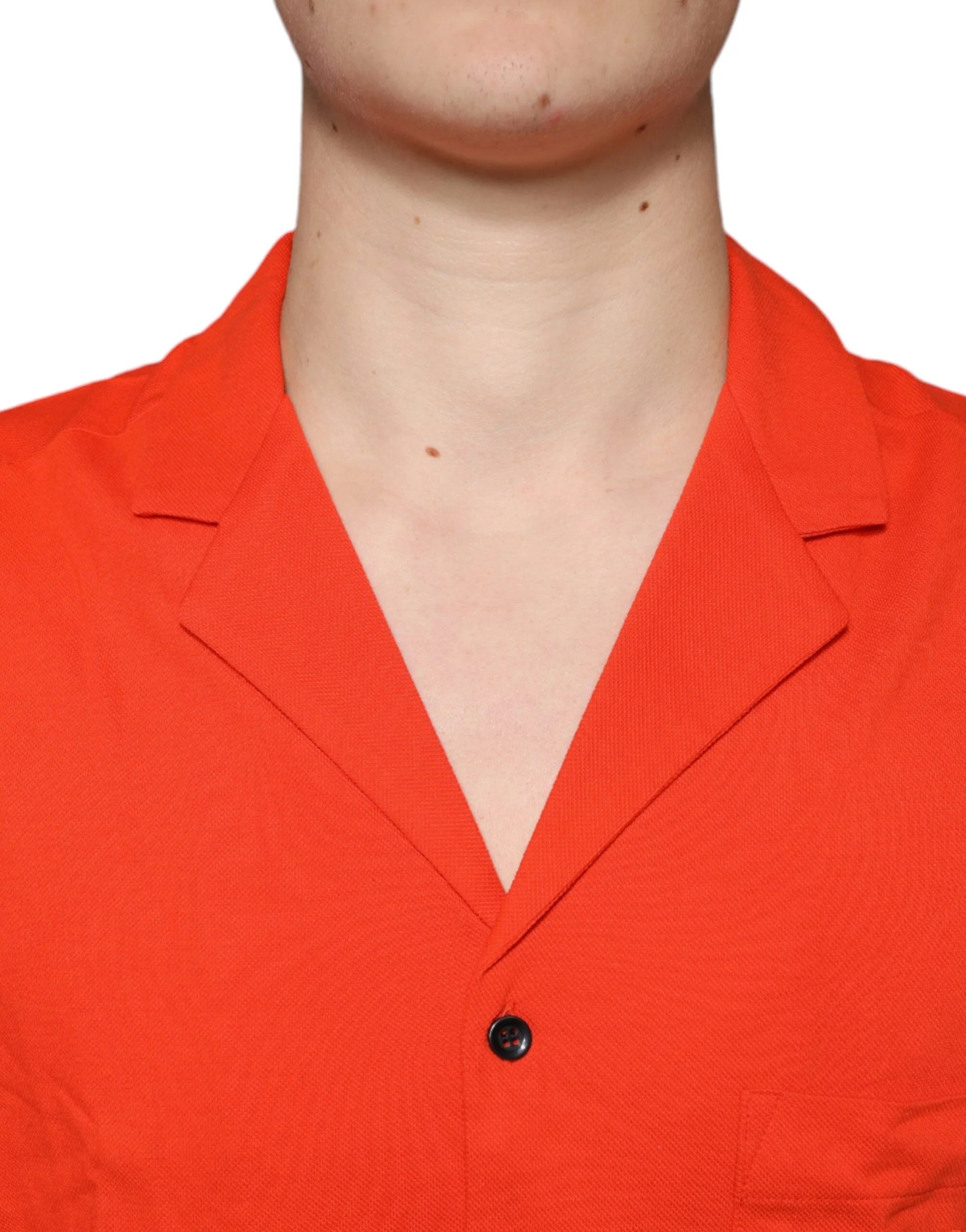 Dolce & Gabbana Orange Cotton Button Down Casual Polo Shirt - Shirts