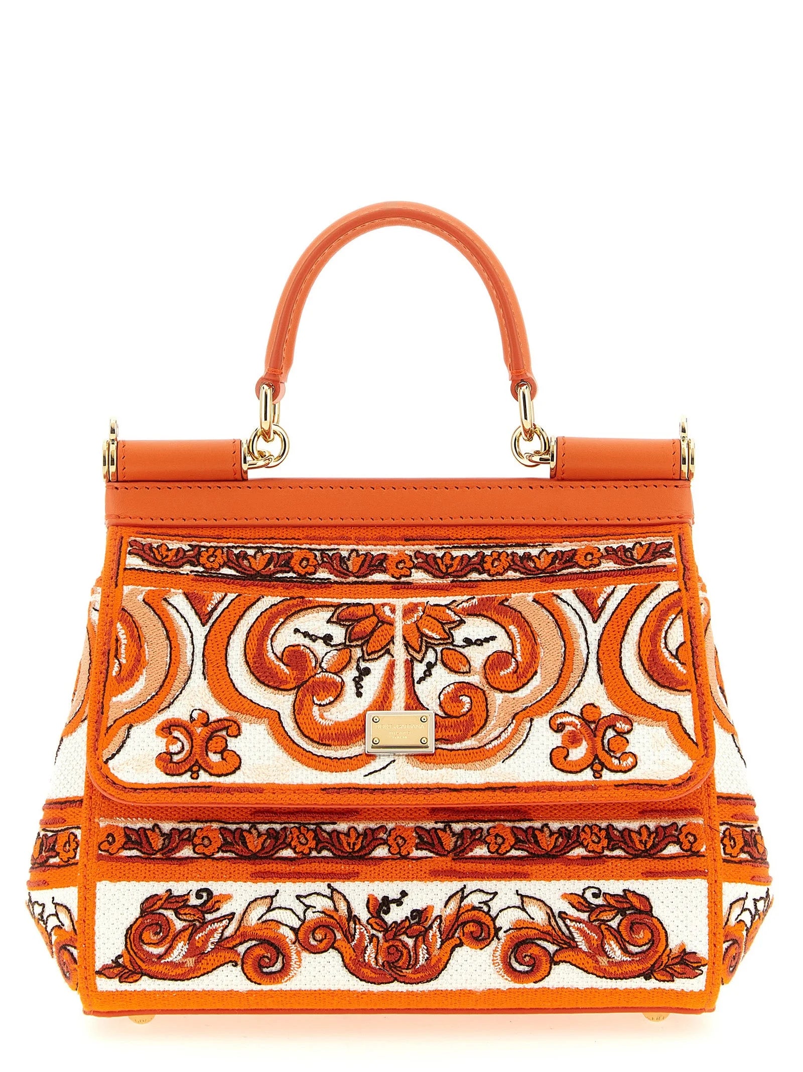 Dolce & Gabbana Orange Cotton Handbag