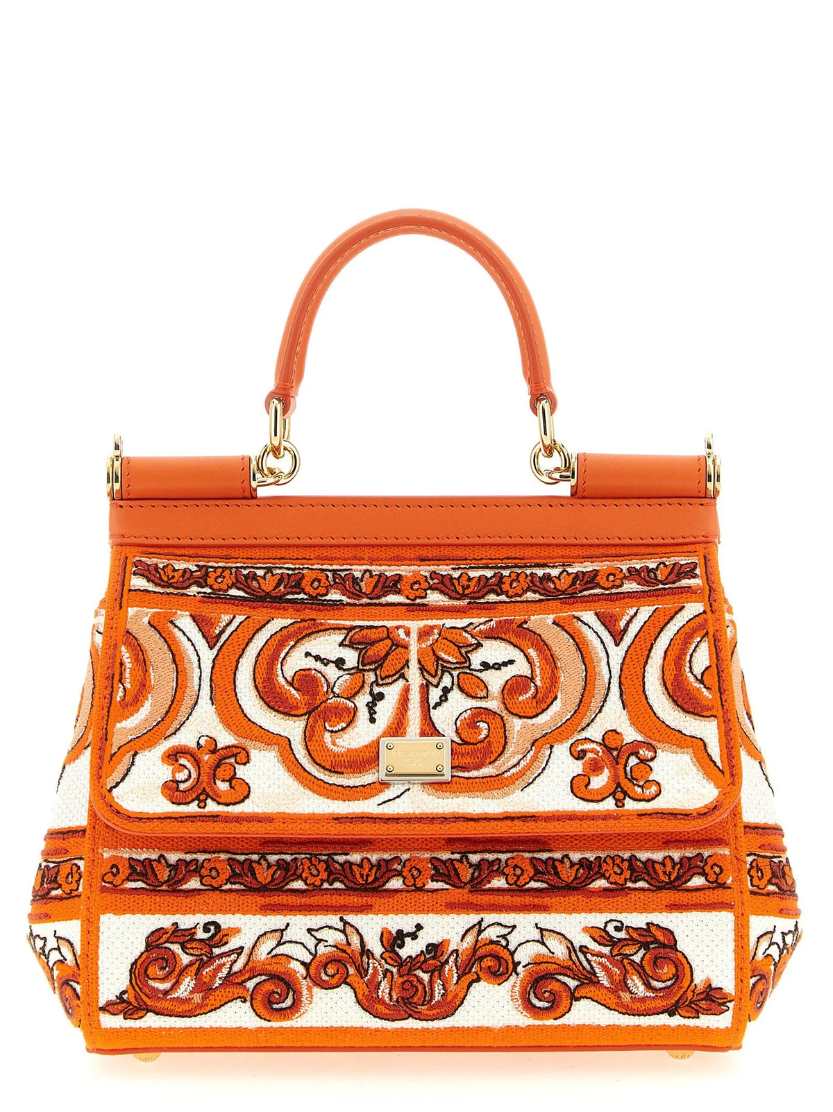 Dolce & Gabbana Orange Cotton Handbag