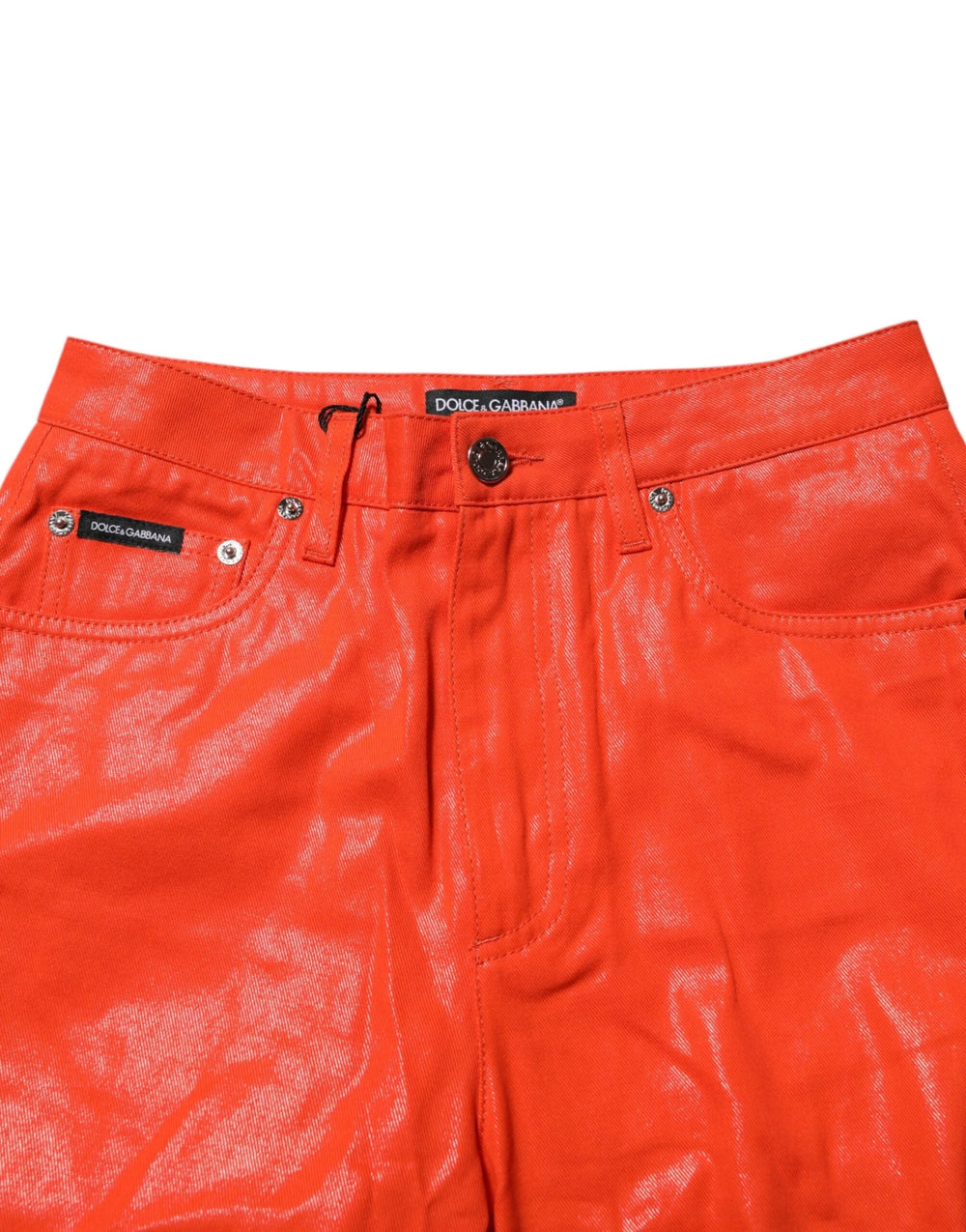 Dolce & Gabbana Orange Cotton High Waisted Denim Jeans - IT40|S - Jeans