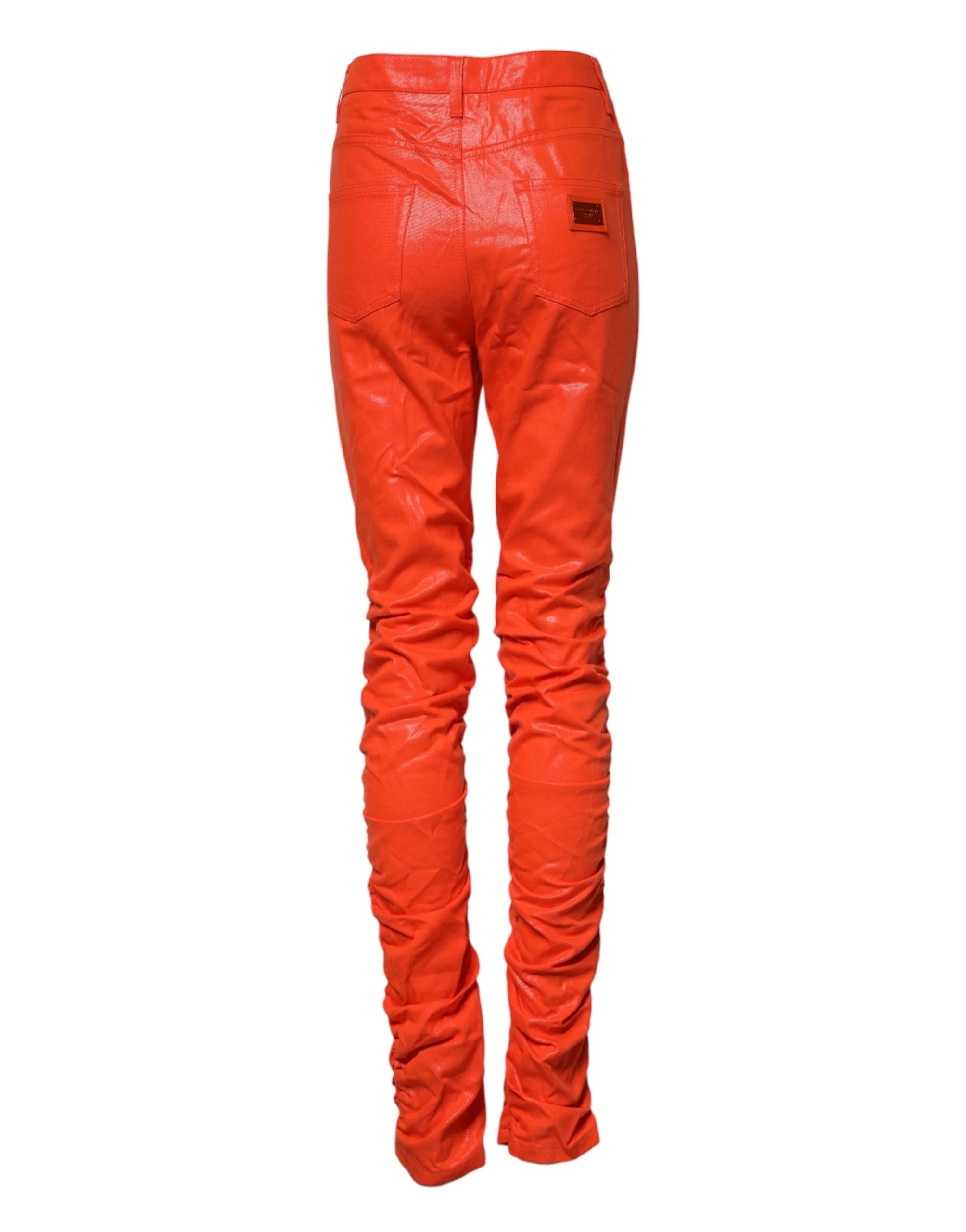 Dolce & Gabbana Orange Cotton High Waisted Denim Jeans - IT40|S
