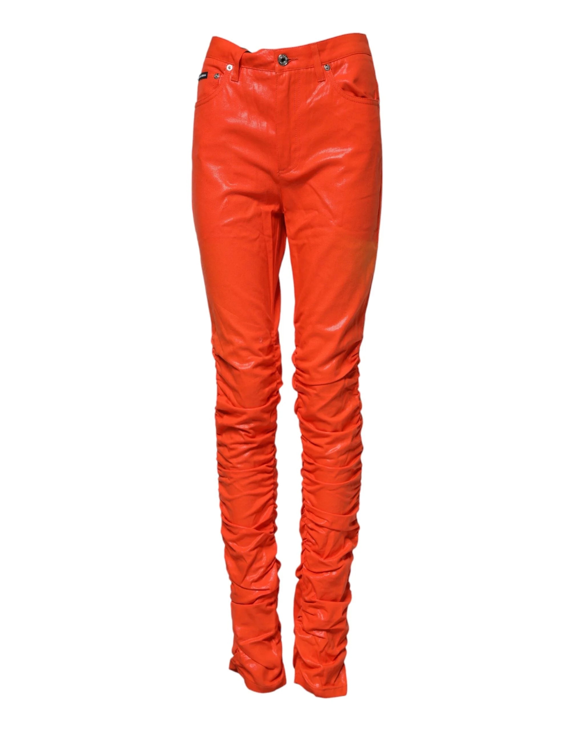 Dolce & Gabbana Orange Cotton High Waisted Denim Jeans - IT40|S - Jeans
