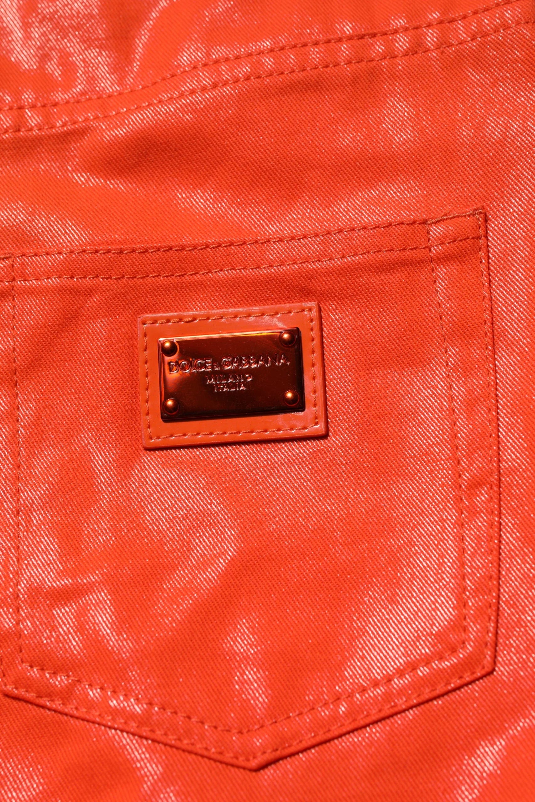 Dolce & Gabbana Orange Cotton High Waisted Denim Jeans - IT40|S