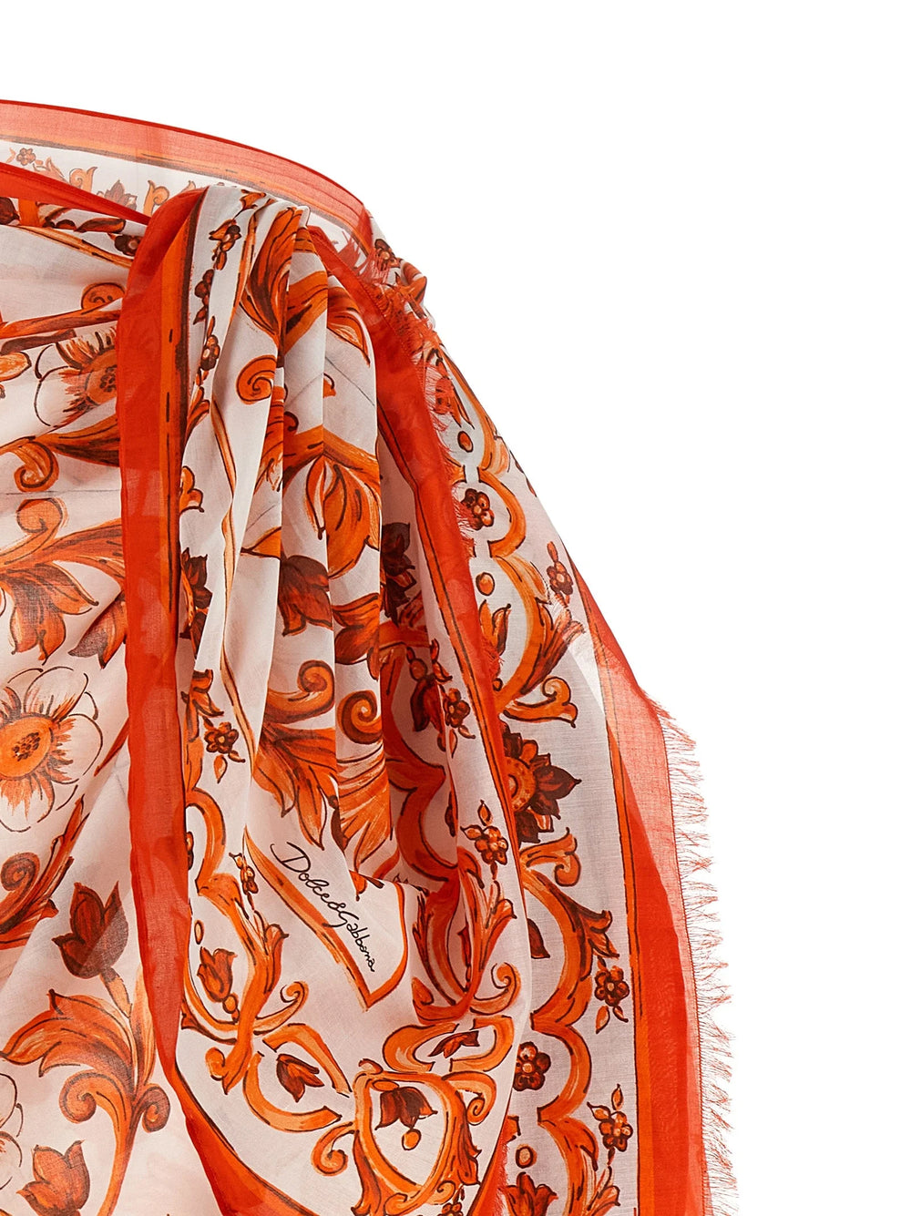 Dolce & Gabbana Orange Cotton Long Skirt - One Size