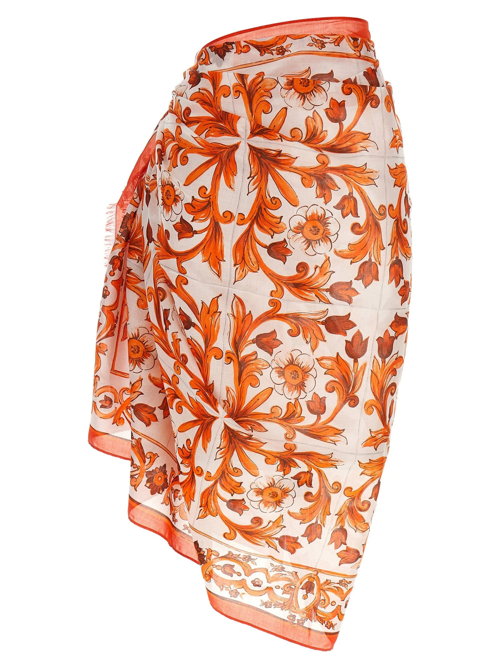 Dolce & Gabbana Orange Cotton Long Skirt - One Size