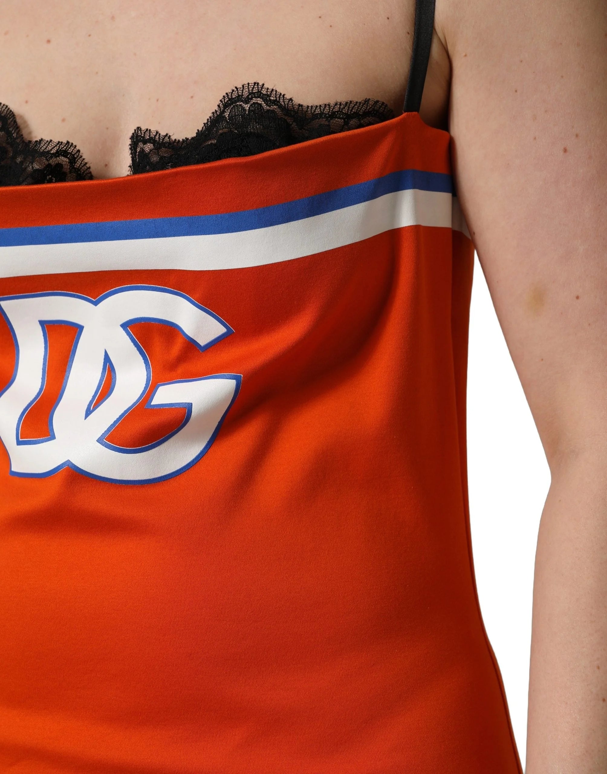 Dolce & Gabbana Orange Cotton Superbowl Football Inspired Mini Dress