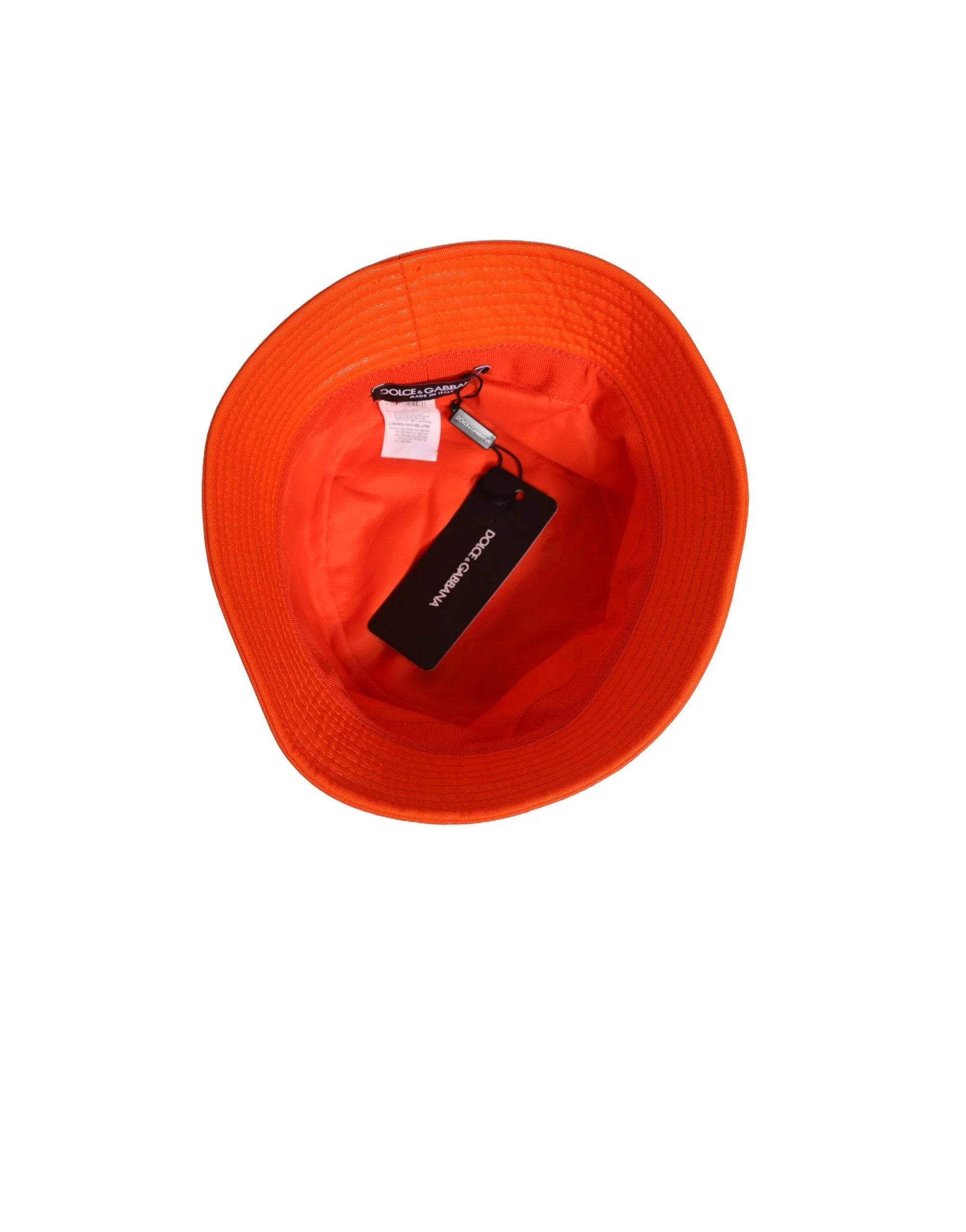 Dolce & Gabbana Orange Crystal Embellished Bucket Fisherman Cap Hat - 60 cm|XL